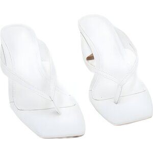 Steve Madden Ninna Blade Heel Thong Sandals White Women's US 7M